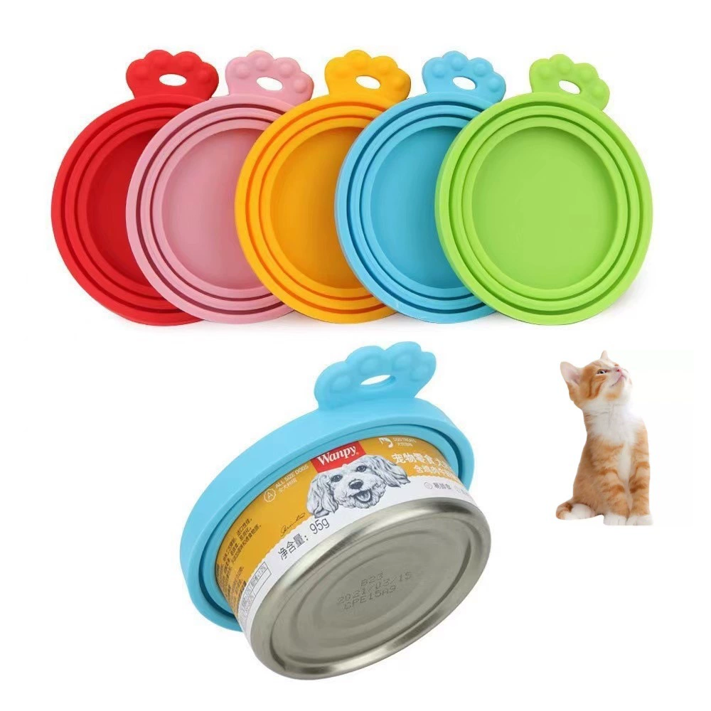 Крышка для консервных банок для домашних животных, силиконовая крышка для сохранения свежести, герметичная крышка для банок для собак, универсальная герметичная крышка, силиконовая крышка для банок «три в одном»
