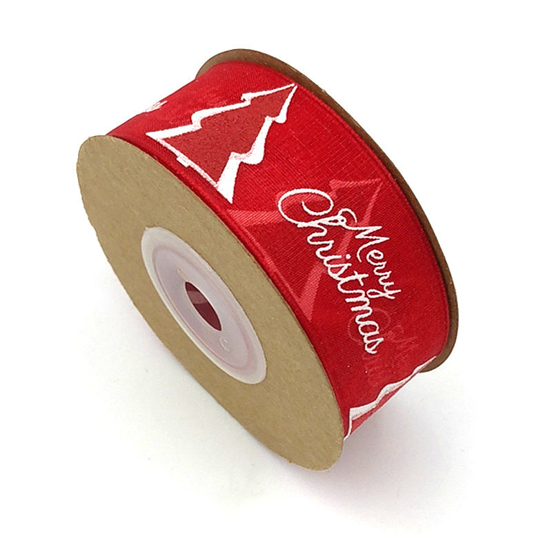 Inventario al por mayor impresión de navidad cinta de hilo de nieve de navidad embalaje de regalos de navidad decoración de árbol de navidad cinta