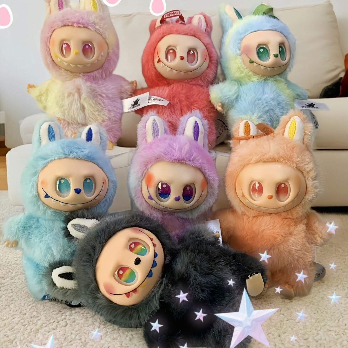 Ventas directas nuevas muñecas de pelusa labubu bra tipo colgante pequeño agarrar muñeca de moda jugar