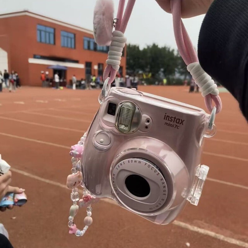 [Mini 7S/7C Transparent Protective Case] Fuji Instant Camera Case Accessories Crossbody Rope Crystal Case Hard Case