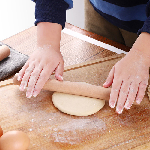 Beech rolling pin wooden rolling pin leather meat hammer flour stick solid wood pressing stick kitchen baking tool rolling pin