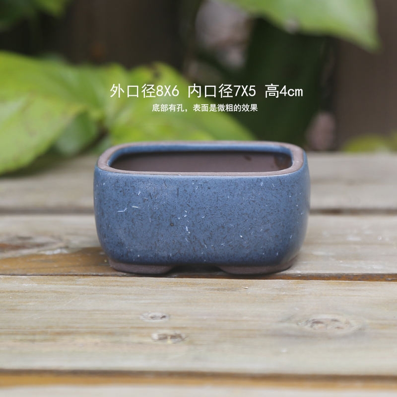 親指のたらいのミニ手作りは紫砂の粗い陶陶磁器の桃の卵の葉をまねて苗を挿します。|undefined