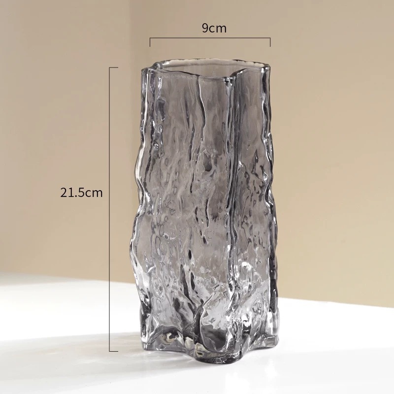 Flores ligeras de lujo vidrio transparente decoración creativa sala de estar flor de alta calidad mesa de comedor flores caseras rosa claveles