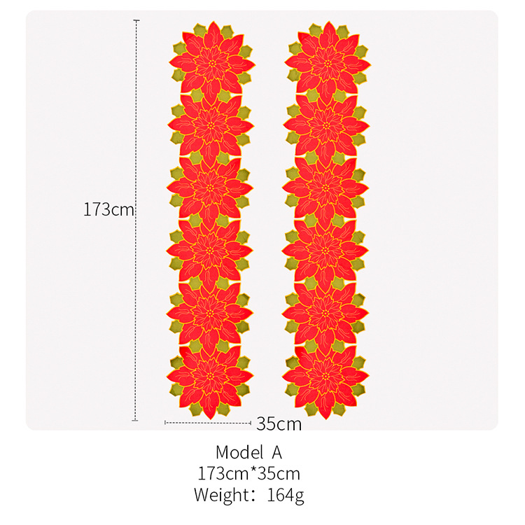 Christmas Decoration Christmas Flower Table Runner Christmas Restaurant Decoration Home Furnishing Tablecloth display picture 11
