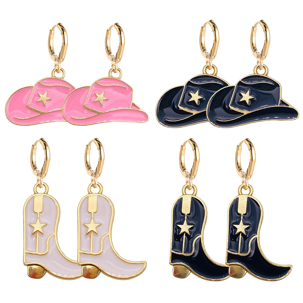 Wholesale Jewelry Cartoon Style Geometric Alloy Enamel Drop Earrings display picture 1