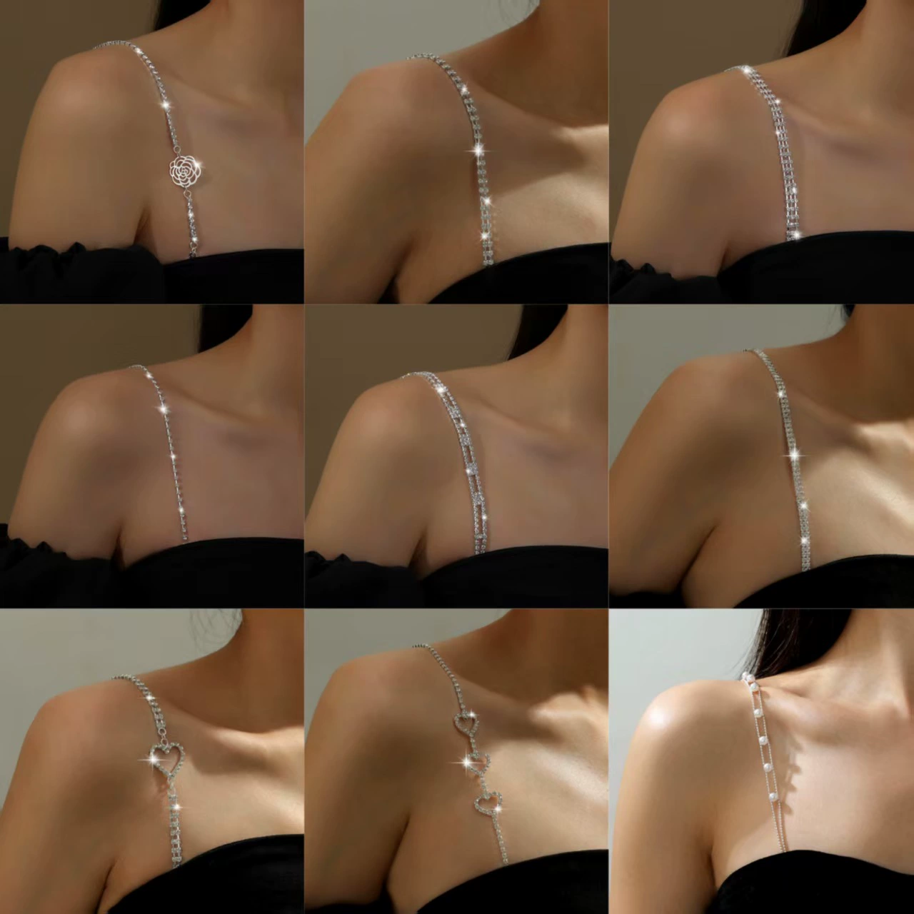 Корейские аксессуары для свадебной одежды, двухрядные жемчужные бретели для бюстгальтера, обернутые вокруг груди, невидимые бретели для нижнего белья, регулируемые бретельки-спагетти