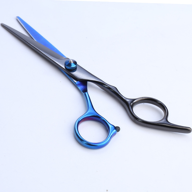 Venta al por mayor tijeras planas de acero inoxidable de 6 pulgadas tijeras de dientes tijeras finas oro/azul/color/púrpura/Negro precio de venta directa de fábrica es excelente