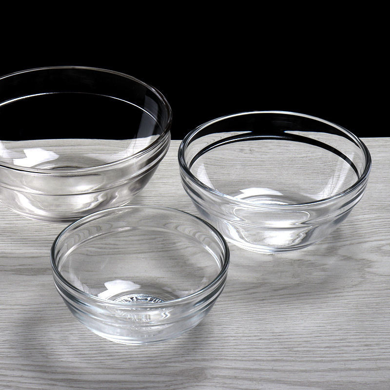 Thickened Glass Bowl Transparent Salah Bowl for Beauty Salon Oil Adjustment Bowl Masking Bowl Pudding Bowl Bowl Bowl Cake Bowl