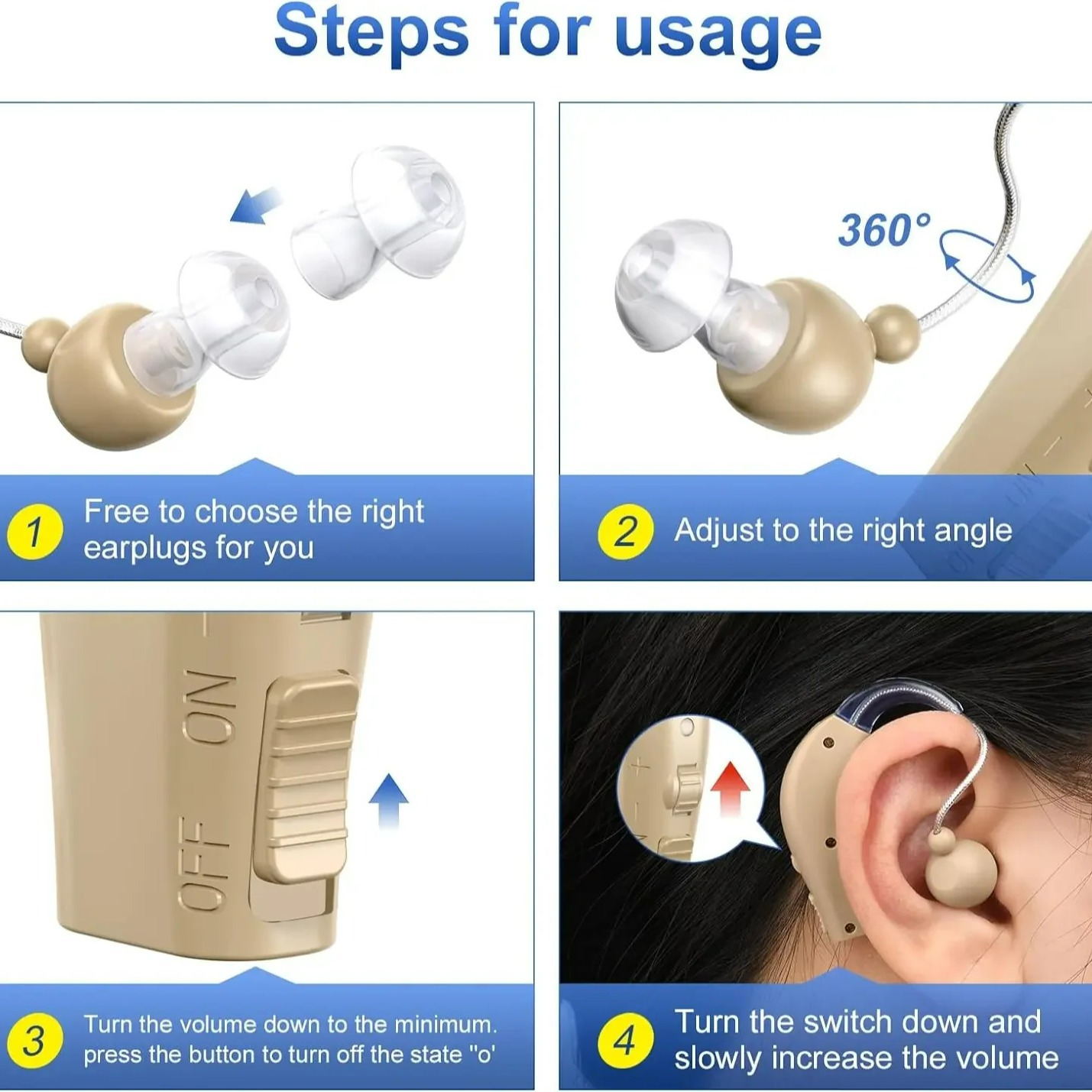 Comercio exterior mayorista audífonos recargables para personas mayores colector de altavoces de tipo oreja sordos amplificadores auditivos