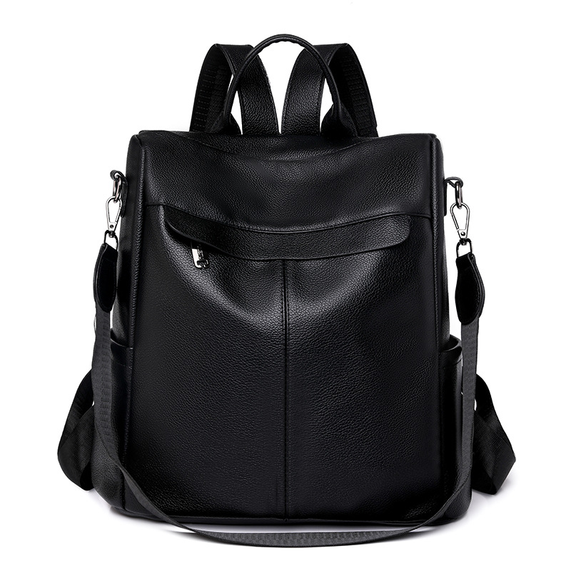 Transfronterizo Amazon al por mayor 2023 nueva mochila antirrobo de cuero suave moda casual multifuncional mochila de doble uso mujer