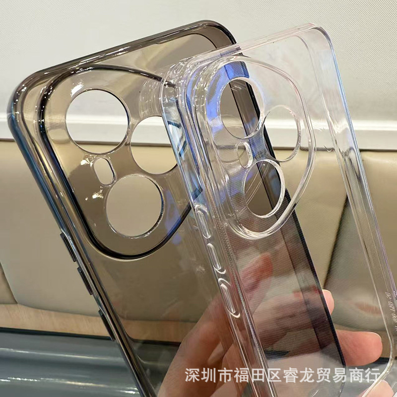 适用华为Pura80手机壳透明P80U保护套P80pro软壳凹槽滴胶diy批发+
