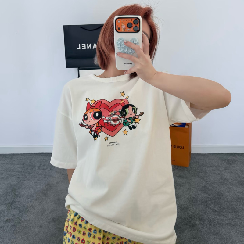 High-Quality 2026 Summer Madhappy New Powerpuff Girls Printed Versatile Casual Short-Sleeved T-Shirt High-Quality 2026 Summer Madhappy New Powerpuff Girls Printed Versatile Casual Short-Sleeved T-Shirt
