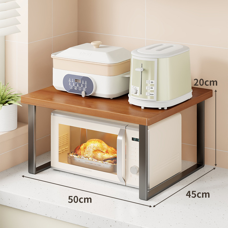 Estante Organizador de Microondas de Hierro y Madera, Multifuncional, para Cocina