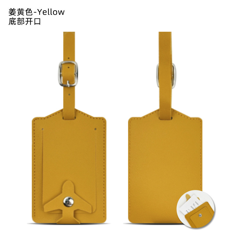 スポット 4 ボタン厚みのある PU レザー荷物タグ紛失防止および情報漏洩防止紙カード付きレザーバードキュメントタグ卸売|undefined