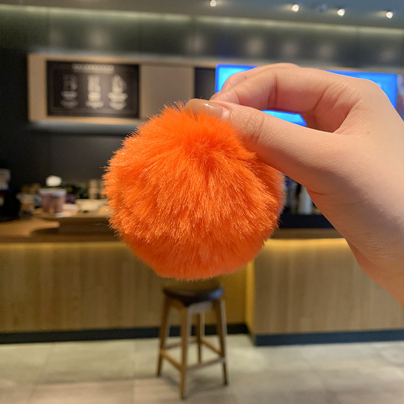 新款可爱毛绒球小兔子汽车钥匙扣挂件毛绒公仔玩偶包包女挂饰批发|undefined