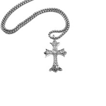 十字架镶钻项链  欧美风嘻哈说唱男士高级小众设计感潮流百搭男女