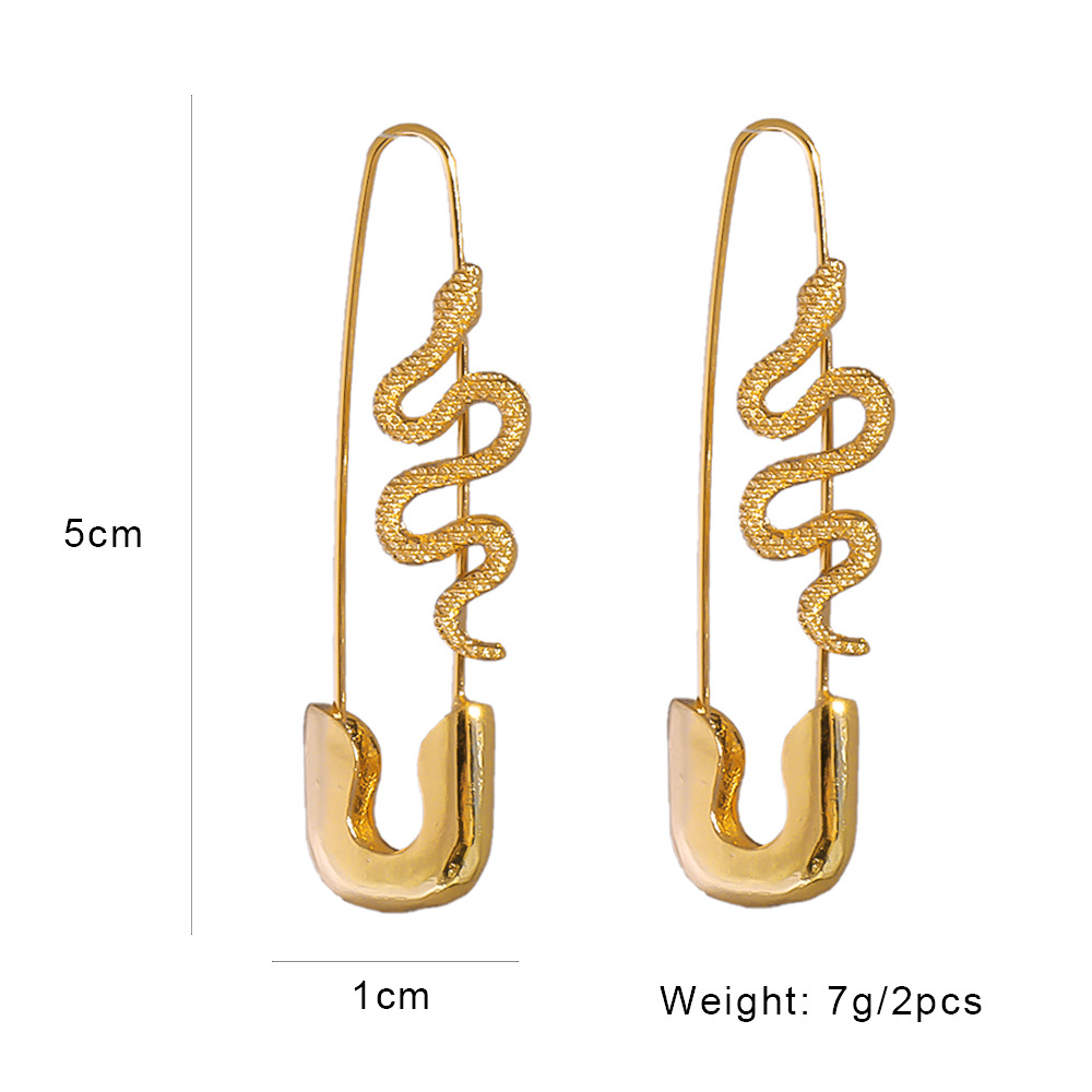 Korean Style Lock Snake Earrings display picture 1