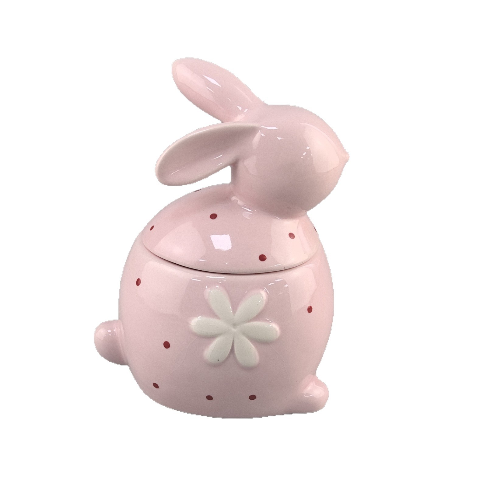 [Pascua] Tarro de conejo lindo personalizado hecho a mano cerámica conejito de Pascua decoración simple accesorios para el hogar