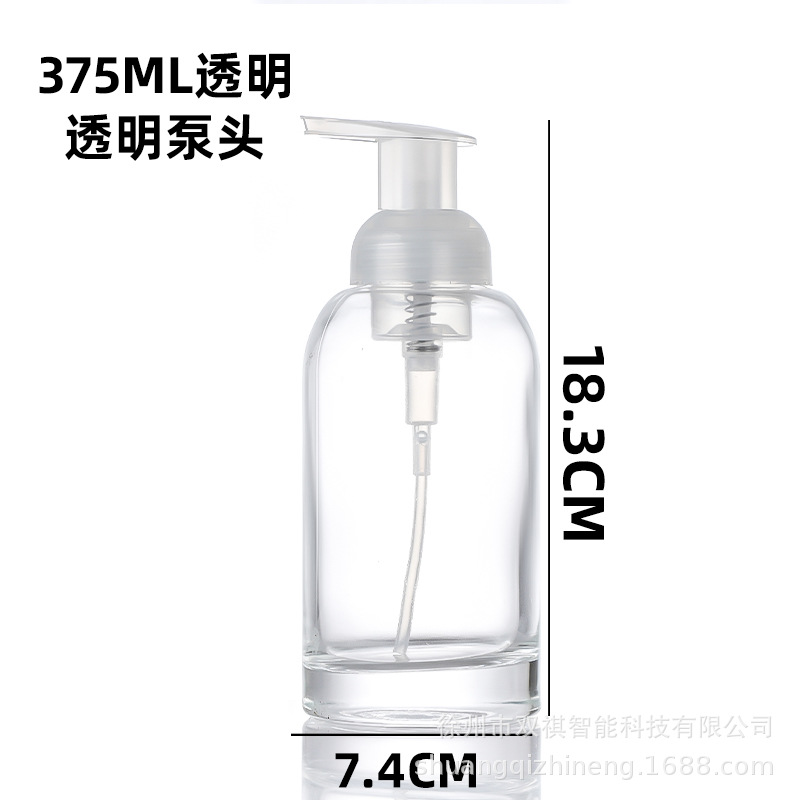Cristal blanco bomba de espuma mano desinfectante botella tipo prensa espuma sub-botella de cristal botella de jabón mousse loción botella al por mayor