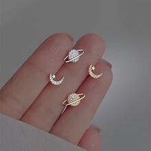 A 60376 Asymmetric Zircon Stud Earrings ���Գ����ʯ����