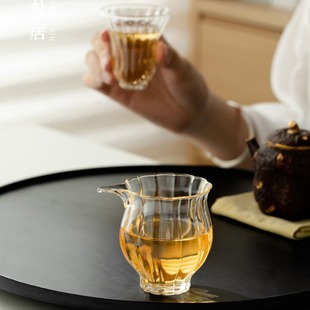 Borosilicate glass fair cup tea set household tea cup tea spoon tea maker Lotus water fairy mini Kung Fu Cup