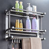 thickening Punch holes toilet Towel rack stainless steel Shelf double-deck Shower Room TOILET Towel rack Wall hanging bathroom