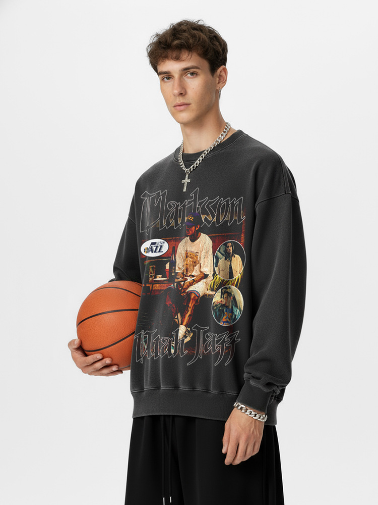 Transfronterizo Clarkson Clarkson camiseta de estrella retro estadounidense de manga corta con estampado