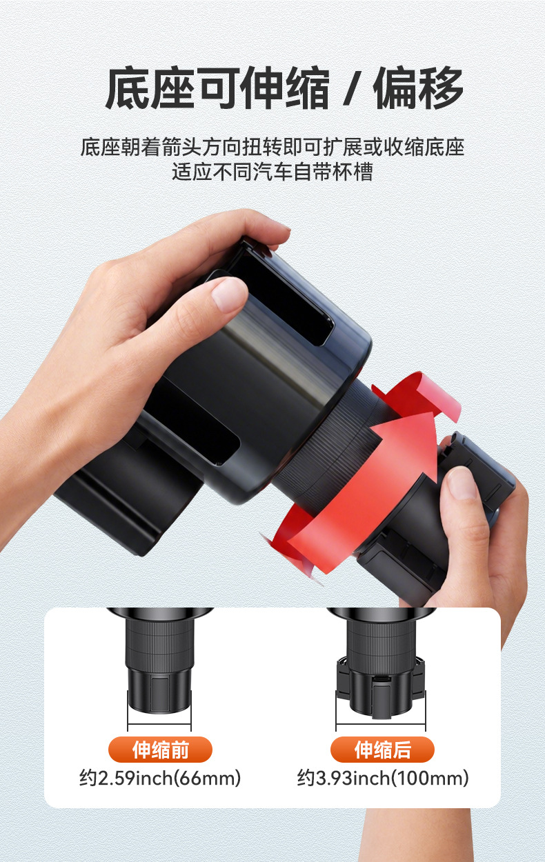 Shunwei's New Car Cup Holder Expander Two-In-One Car Cup Holder and Drink Holder for Large Water Bottles in the Car