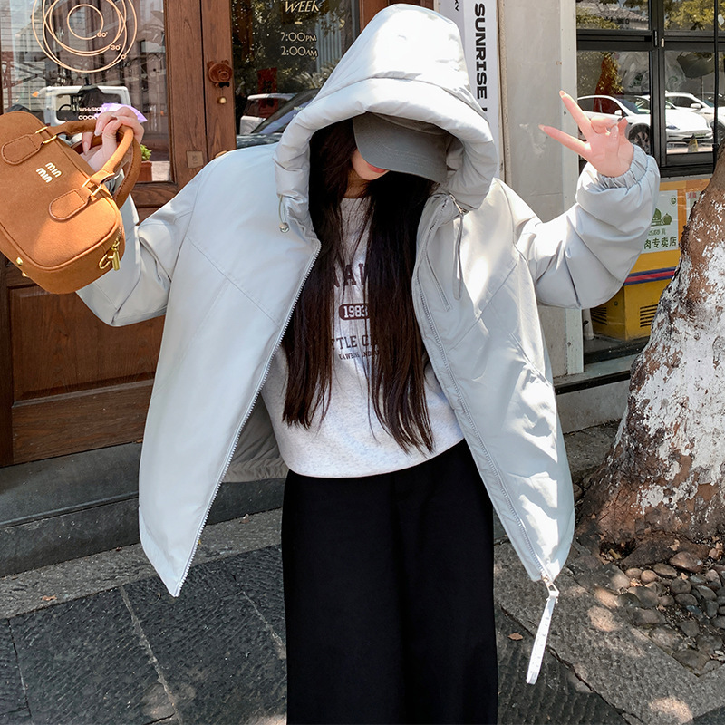 工装时尚连帽羽绒棉服女2025冬季新款洋气棉衣外套棉袄女装冲锋衣|undefined