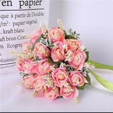 結婚當天手捧花新娘歐式小玫瑰婚紗拍照粉紅白韓式婚禮花束廠