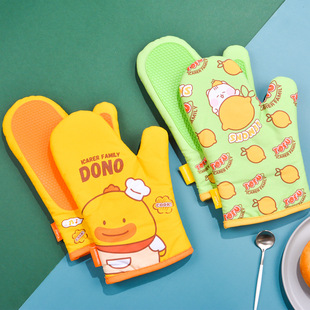 Ike silicone heat insulation gloves baking high temperature microwave oven anti-scalding baking kitchen spot manufacturers wholesale