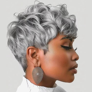 �W��Ůʿ��Ʒ�ٰl ��ɫ�̾��lPixie short wigs �ߜؽz���w�^��