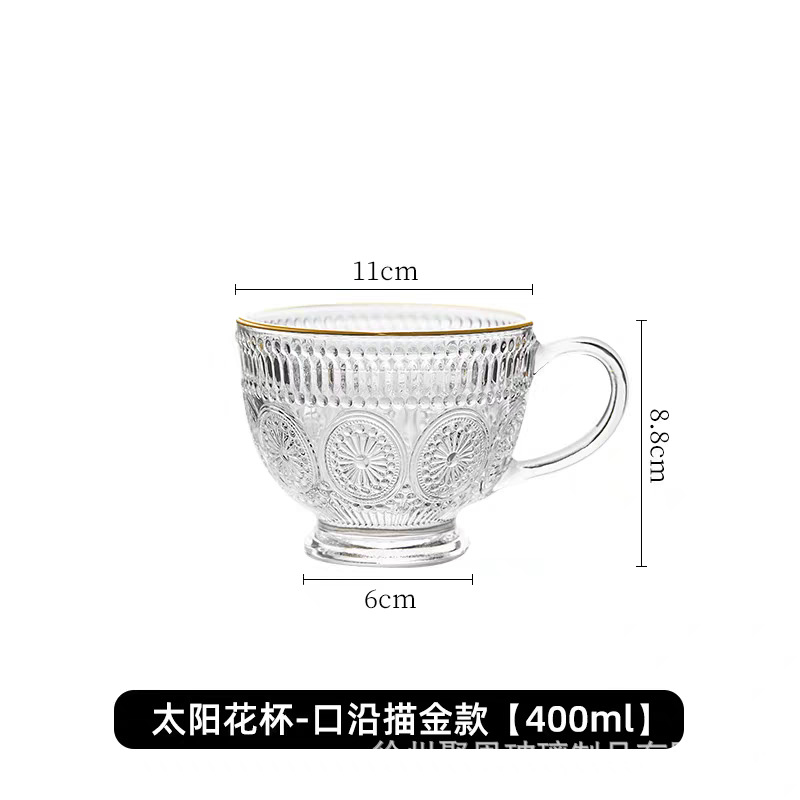 Taza de desayuno ligera y lujosa de alto valor con cuchara para mujer, taza de avena con leche de vidrio de gran capacidad para el hogar, especial para Dendrobium