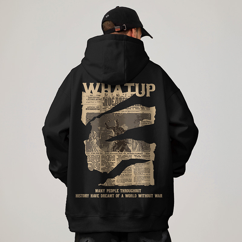 트렌디 브랜드 플러스 대형 남성 후드 전국 유행 지방 스웨터 기모 느슨한 후드 자켓 가을과 겨울