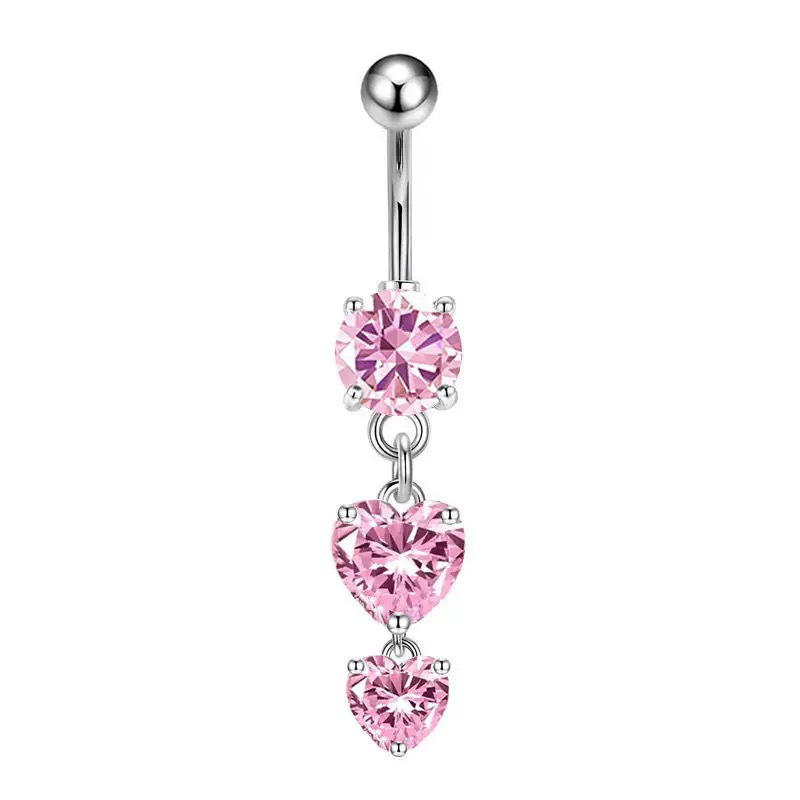 European American Cross-border E-commerce Piercing Jewelry: Navel Rings With Flowers, Hearts, Leaves, And Zirconia In_voghion.com