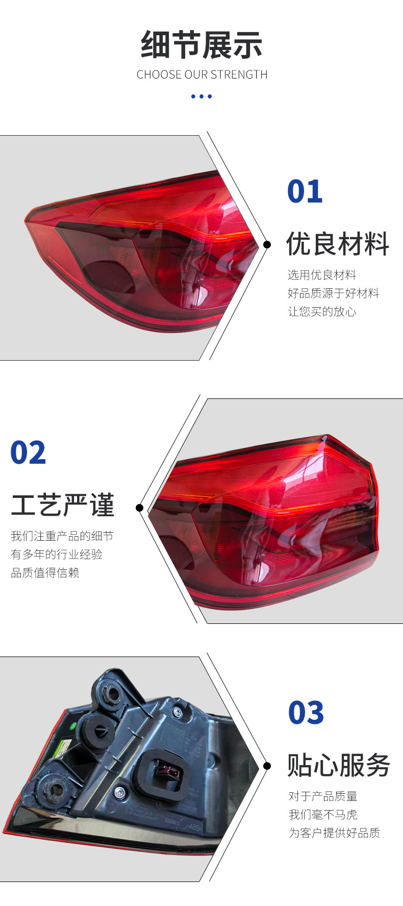 63217376463 63217376464 Suitable for BMW 5 Series 17-19 models G30 G38 rear outer tail light