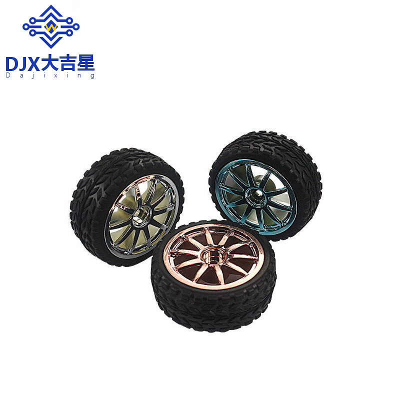 Smart Car Wheel 65mm Rubber Tire Hexagonal Hole DIY Model Toy Robot Accessories 1:10