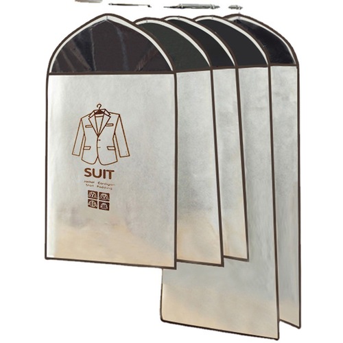 Clothing Dust Cover Suit Storage Hanger Bag Semi-transparent Breathable Non-woven Fabric Garment Dust Storage Bag Washable