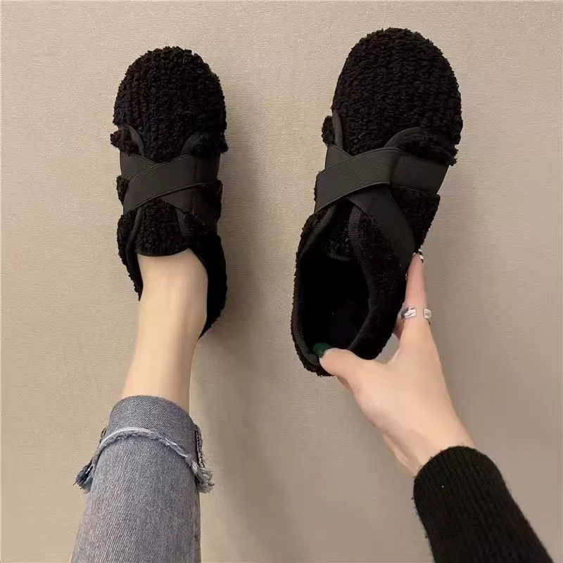 Мокасины, Женская Новинка 2024 года, Женская хлопковая обувь, цельная доставка, повседневная обувь на плоской подошве, теплая женская обувь, оптовая продажа с фабрики