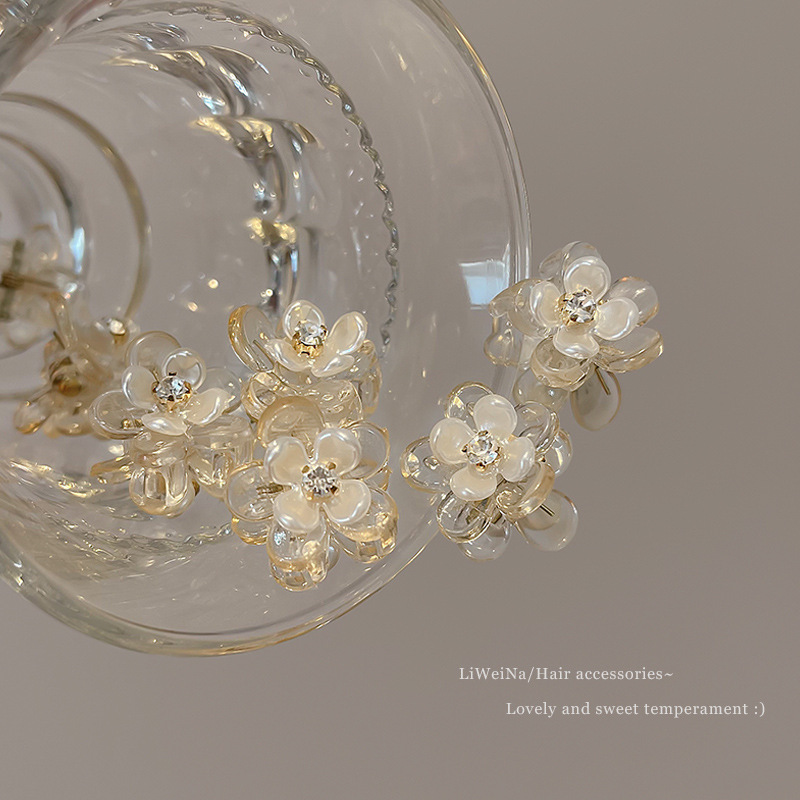 camellia flower braided hair barrettes female side bang clip mini small sized grip flower hairpin hairware wholesale