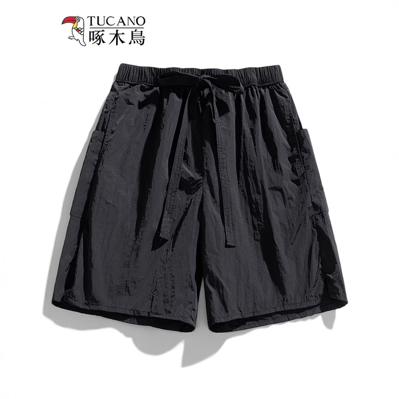 Woodpecker Ice Silk Shorts Men's Summer Thin 2026 New Loose Beach Pants Straight-Leg Sports Casual Five-Point Pants