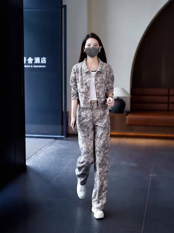 时尚休闲西装套装女2025秋季新款短外套阔腿裤显瘦两件套潮|undefined