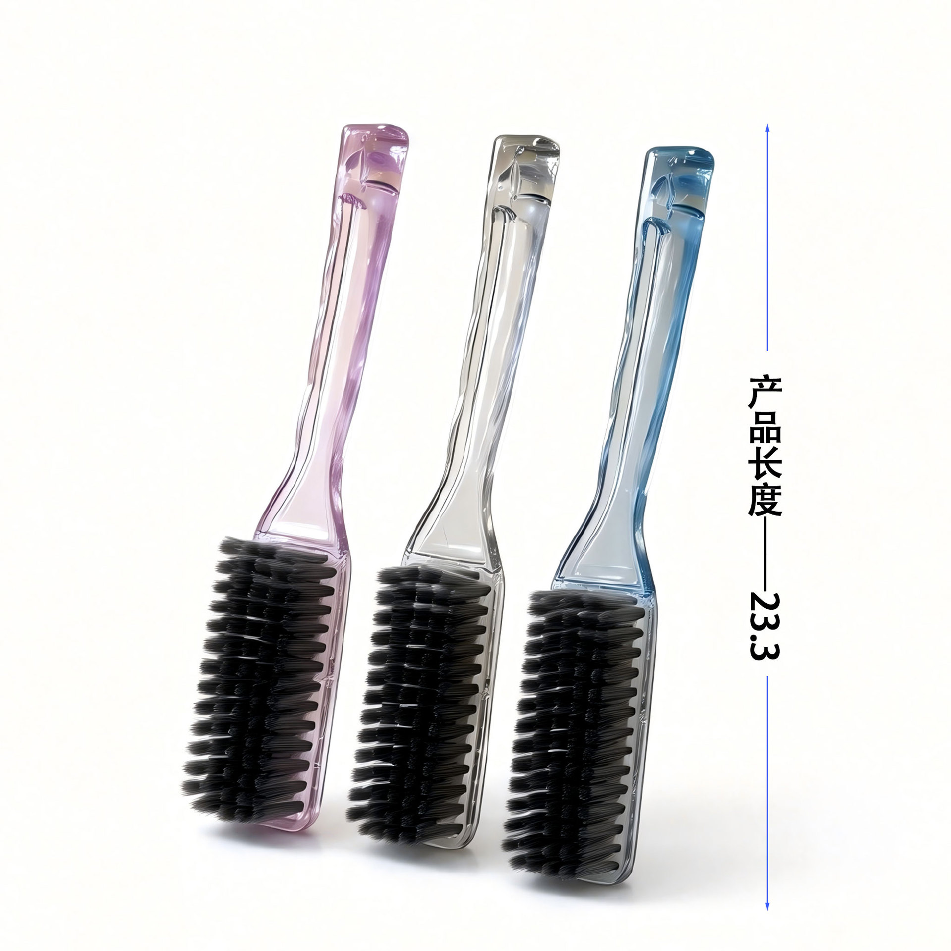 Shoe brush home plastic long handle crystal shoe cleaning brush hard and soft gray hair laundry brush collar clothes shoe board brush 3