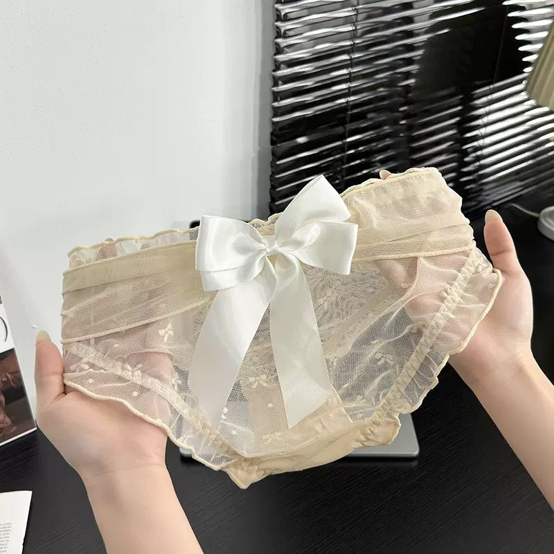 浪漫啵啵~少女甜美纯欲风蕾丝内裤女薄款透气性感低腰女士三角裤
