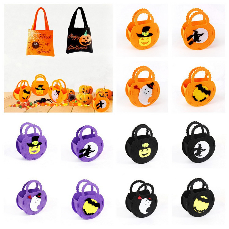 Halloween Pumpkin Children's Candy Bag Ghost Festival Decorative Tote Bag Non-Woven Basket Halloween Props Wholesale