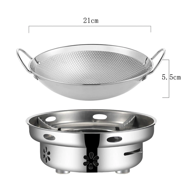 Alcohol stove + (21cm small dry pot, thickened version)