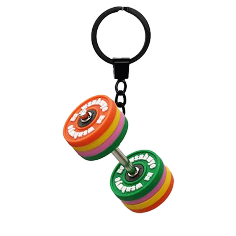 フィットネスアクセサリー カラフルダンベルキーホルダー 精巧でクリエイティブなフィットネス器具 バックパックアクセサリー 美しいキーチェーン|undefined