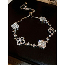 X 14625 Adjustable zircon flower bracelet �ɵ����ʯ��������