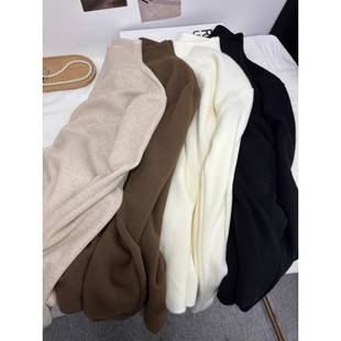Plus Size 100-150kg Soft and Fluffy Turtleneck Base Shirt for Women, New Gentle Solid Color Inner Wear for Early Spring