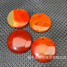 绿玉髓玉石平安扣玛瑙原石玉石挂件战国红玛瑙平安牌毛衣链项链